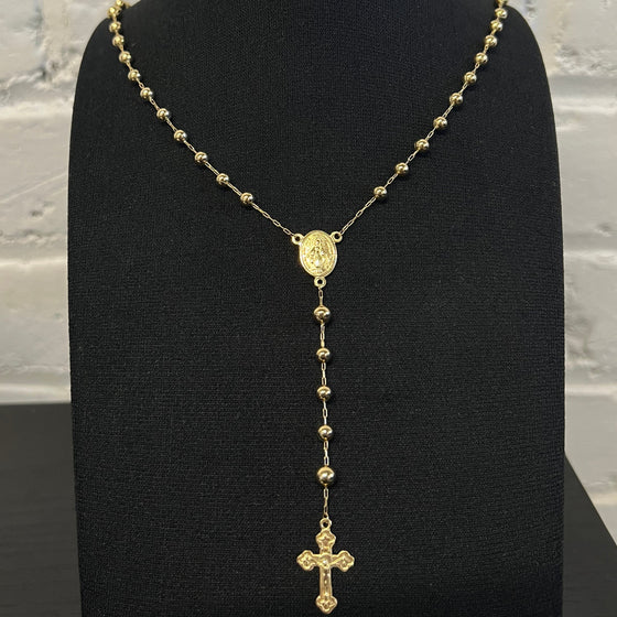 Gargantilha de Ouro 18k Modelo Terco Completo Rosario - Ricca Jewelry