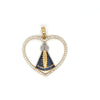Pingente em Ouro 18k Nossa Senhora com Coração / Our Lady with Heart 18k Gold Pendant - Ricca Jewelry