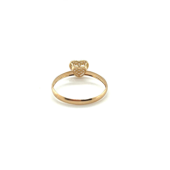 Anel Chuveirinho Coração em Ouro 18k com Zircônia / Heart Shower Ring in 18k Gold with Zirconia - Ricca Jewelry