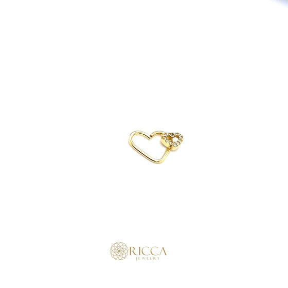 Piercing de Ouro 18k Modelo Coracao com Zirconias - Ricca Jewelry