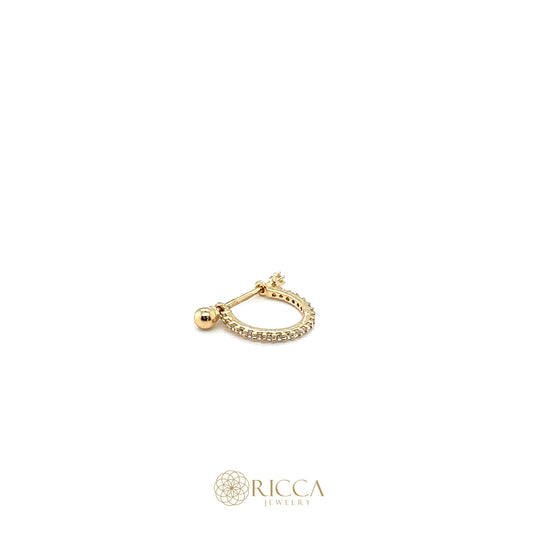 Piercing de Ouro 18k com Zirconias - Ricca Jewelry