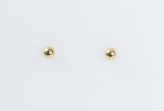 Brincos de Ouro 18k Modelo Bola com Tarraxas Baby / 18k Gold Ball Earring - Ricca Jewelry