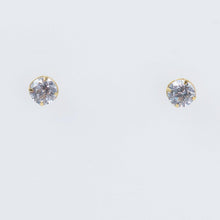  Brincos de Ouro 18k com Zirconias de 3mm Tarraxas de Rosca - Ricca Jewelry