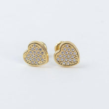  Brinco em Ouro 18k Modelo Coração Pavê Baby Collection / 18k Gold Earring Pavé Baby Collection Heart Model - Ricca Jewelry
