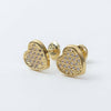 Brinco em Ouro 18k Modelo Coração Pavê Baby Collection / 18k Gold Earring Pavé Baby Collection Heart Model - Ricca Jewelry