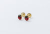 Baby Collection 18K Yellow Gold Enamel Ladybug Stud Earrings - Ricca Jewelry