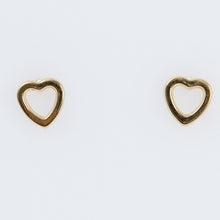  18K Yellow Gold 5mm Open Heart Outline Stud Earrings - Ricca Jewelry