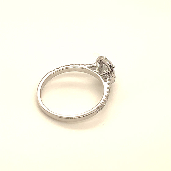 Anel de Ouro 18k Branco com Diamante Oval - Ricca Jewelry