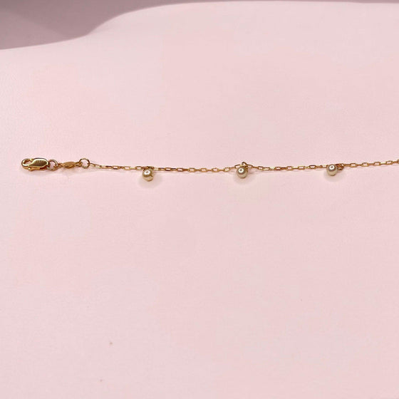 Pulseira Baby Collection em Ouro 18k com Pérolas / Baby Collection 18K Gold Pearl Bracelet - Ricca Jewelry