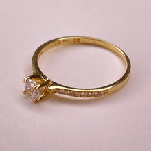  18K Yellow Gold Classic Pave Solitaire Engagement Ring