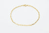 18k Yellow Gold Delicate Paperclip Chain Bracelet - Ricca Jewelry