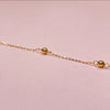 Pulseira Infantil em Ouro 18k com Esferas e Corrente Cartier / Child's 18K Gold Bracelet with Spheres and Cartier Chain - Ricca Jewelry