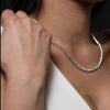 Gargantilha Riviera em ouro 18k branco 18k com diamantes - Tennis Necklace - Ricca Jewelry