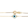 Pulseira de Ouro 18k Modelo Veneziana com Pingente Olho Grego / 18k Gold Venetian Chain Bracelet with Evil Eye Pendant - Ricca Jewelry