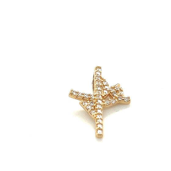Pingente Fé em Ouro 18K com Zircônias / Faith Pendant in 18K Gold with Cubic Zirconias - Ricca Jewelry