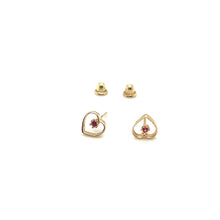  Brinco em Ouro 18k - Modelo Coleção Baby, Coração com Zircônia / 18k Gold Earrings - Baby Collection Model, Heart with Zirconia - Ricca Jewelry