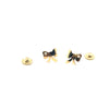 Brincos em Ouro 18k Laço com Zircônia e Tarrachas de Rosca / 18k Gold Earrings Bow with Zirconia and Screw Backs - Ricca Jewelry