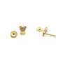 Brincos em Ouro 18k Cachorrinho com Tarrachas de Rosca / 18k Gold Earrings Puppy with Screw Backs - Ricca Jewelry