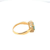 Anel em Ouro Amarelo 18k Formatura Pedra Verde com Zircônias Quadrada - Ricca Jewelry