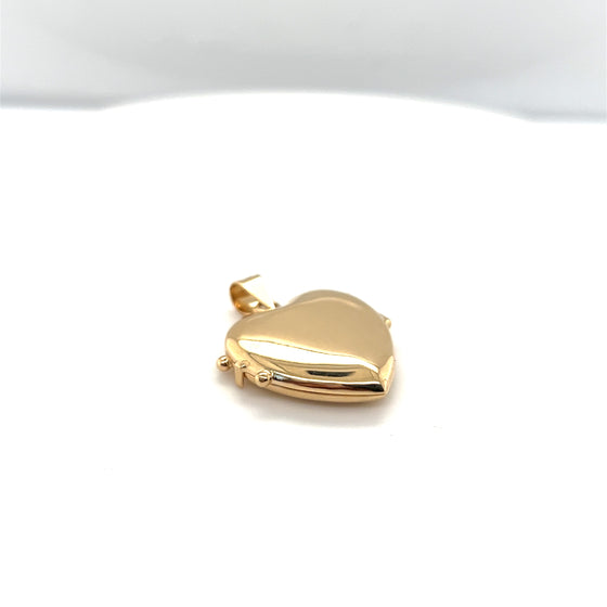 Pingente em Ouro Amarelo 18k Relicário Coração - Ricca Jewelry
