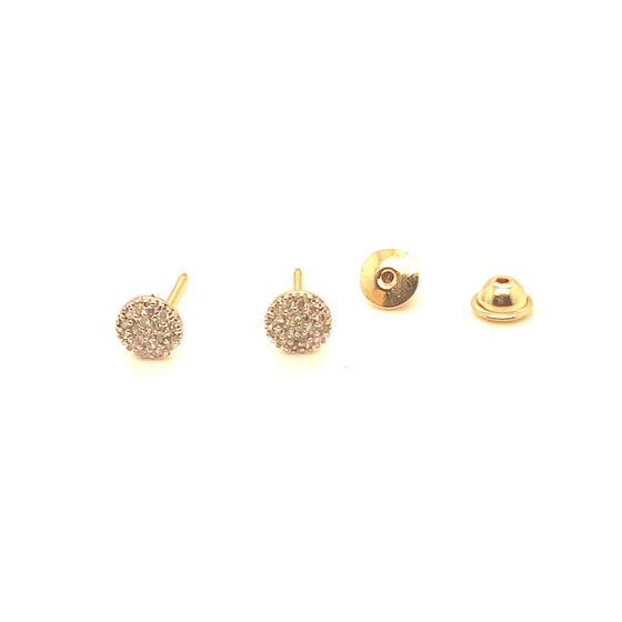 Brincos Escudo Cravejados de Diamantes - Ricca Jewelry