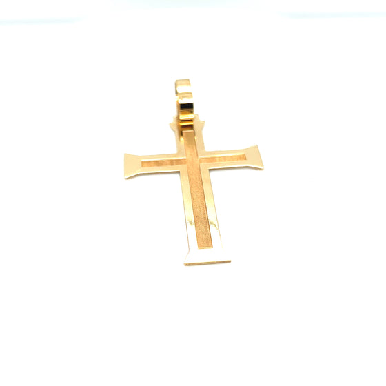 Pingente Cruz Dupla Face em Ouro 18k / 18k Gold Double-Sided Cross Pendant - Ricca Jewelry