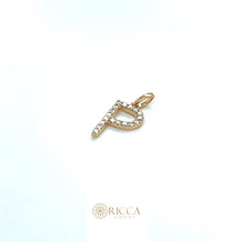  Pingente de Ouro 18k Modelo Letra P com 18 Diamantes - Ricca Jewelry