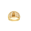 Anel de Ouro 18k Modelo Nossa Senhora Trabalhado com Pedras de Zirconias / 18k Gold Ring Our Lady Model Adorned with Zirconia Stones - Ricca Jewelry