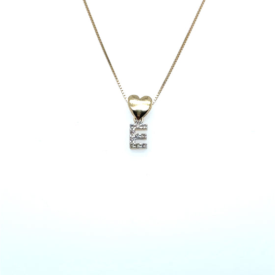 Gargantilha de Ouro 18k Modelo Veneziana com Pingente Coracao e Letra com Diamantes. - Ricca Jewelry