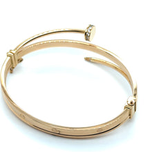  Bracelete de Ouro 18k Modelo Love e Prego com Zirconias 2 em 1