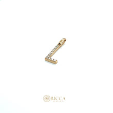  Pingente de Ouro 18k Modelo Letra L com 11 Diamantes - Ricca Jewelry
