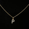 Pingente de Ouro 18k Modelo Letra P com 15 Diamantes / 'P' Letter Pendant in 18k Gold with Diamonds - Ricca Jewelry