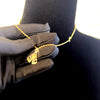 Gargantilha de Ouro 18k Trabalhada com Corações e Pingente de Nossa Senhora, 45cm. - Ricca Jewelry