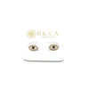 Brincos de Ouro 18k Modelo Olho Grego com Zirconias e Tarraxas Baby - Ricca Jewelry