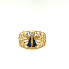  Anel de Ouro 18k Modelo Nossa Senhora Trabalhado com Pedras de Zirconias / 18k Gold Ring Our Lady Model Adorned with Zirconia Stones - Ricca Jewelry