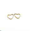 Brincos Argola Formato de Coracao 15mm Ouro - Ricca Jewelry